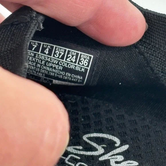 Skechers Women Flats Shoes Black Knit Wide Fit Memory Foam Ballet Style - Picture 4 of 4